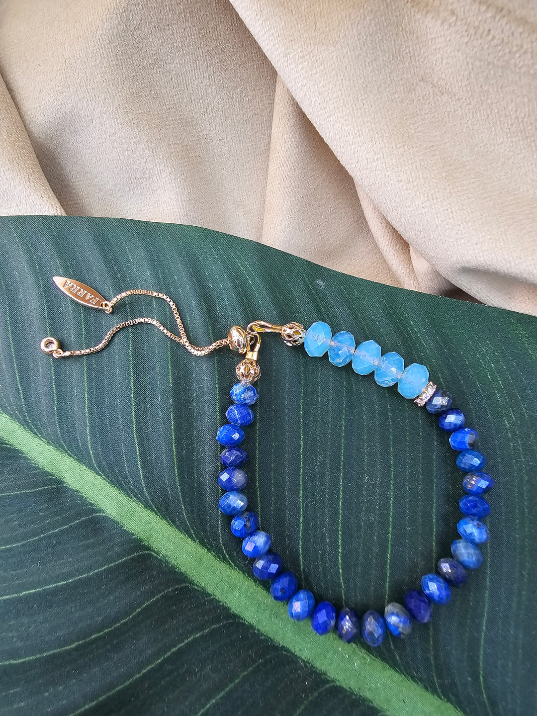 Natural Lapis With Opal Adjustable Bracelet NB016