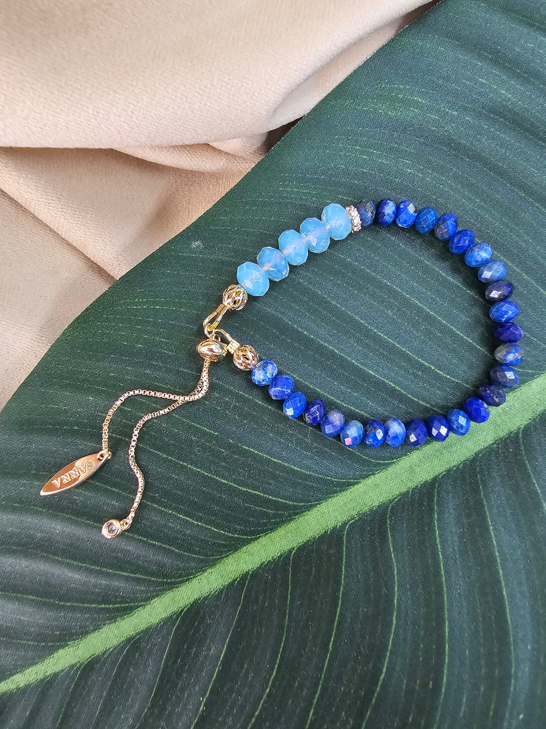 Natural Lapis With Opal Adjustable Bracelet NB016