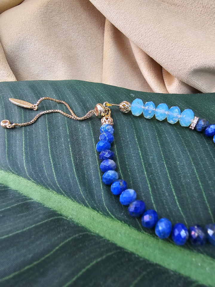 Natural Lapis With Opal Adjustable Bracelet NB016