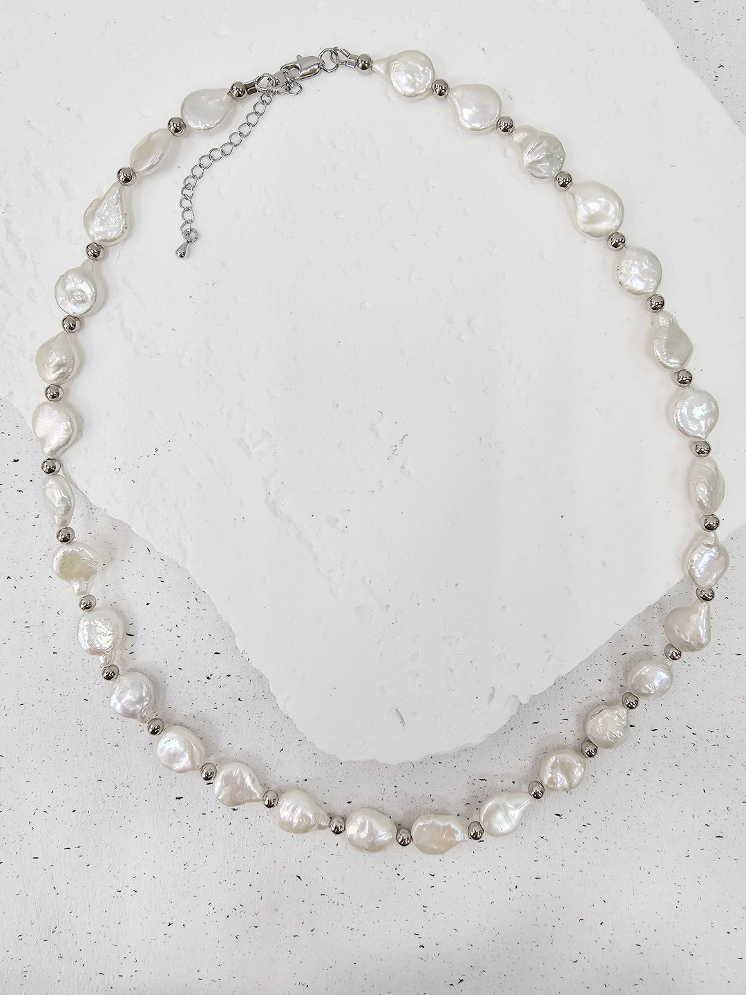 Irregular Freshwater Pearls With Sterling Silver Men Necklace MEN11