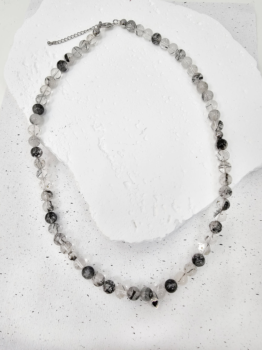 Black Rutilated Quartz Men's Necklace MEN14