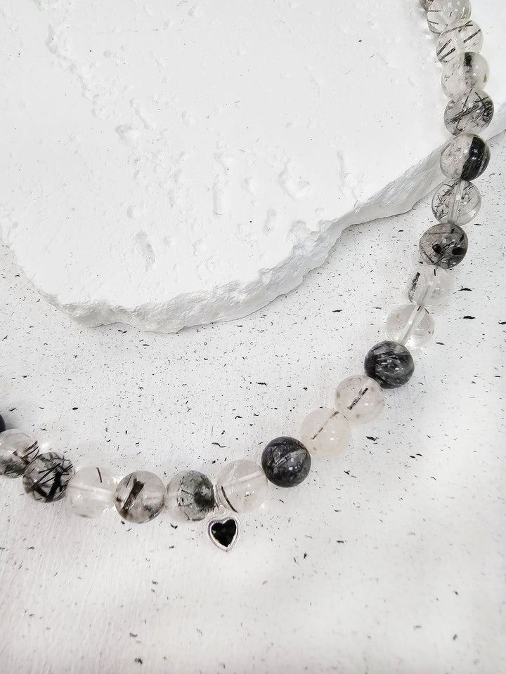 Black Rutilated Quartz Men's Necklace MEN14