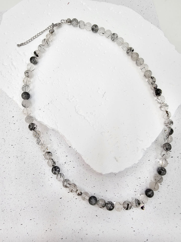 Black Rutilated Quartz Men's Necklace MEN14