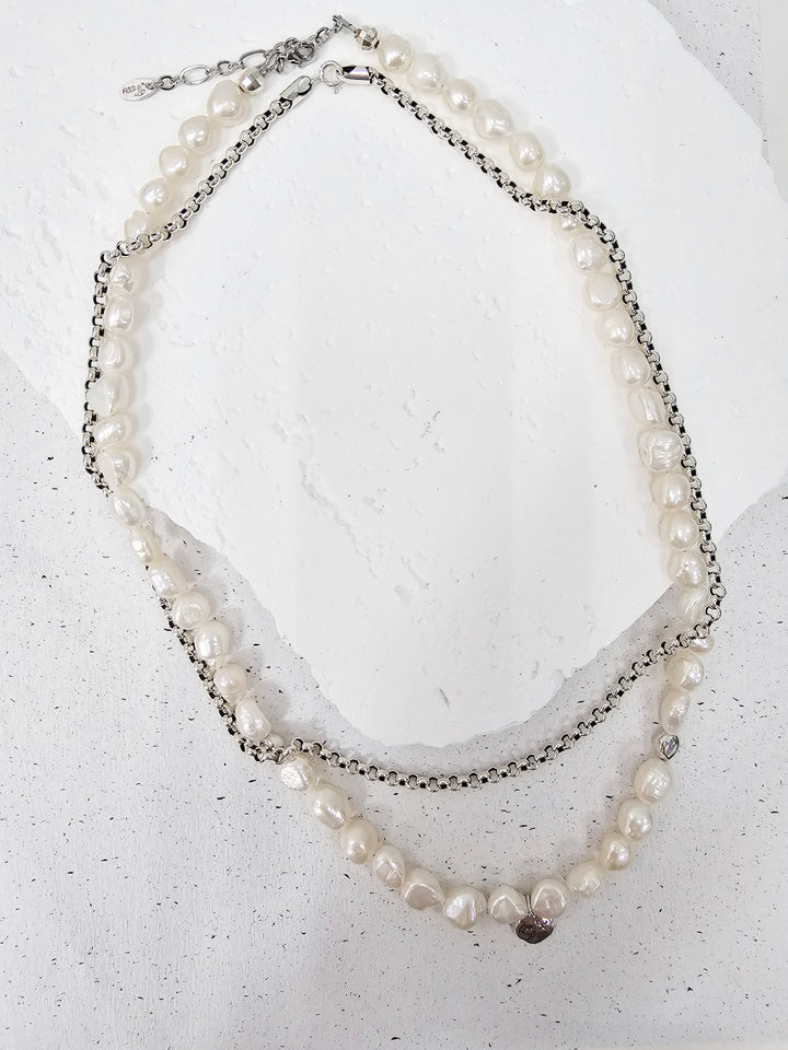 Freshwater Pearls With Sterling Silver Pendant Mens Necklace MEN08