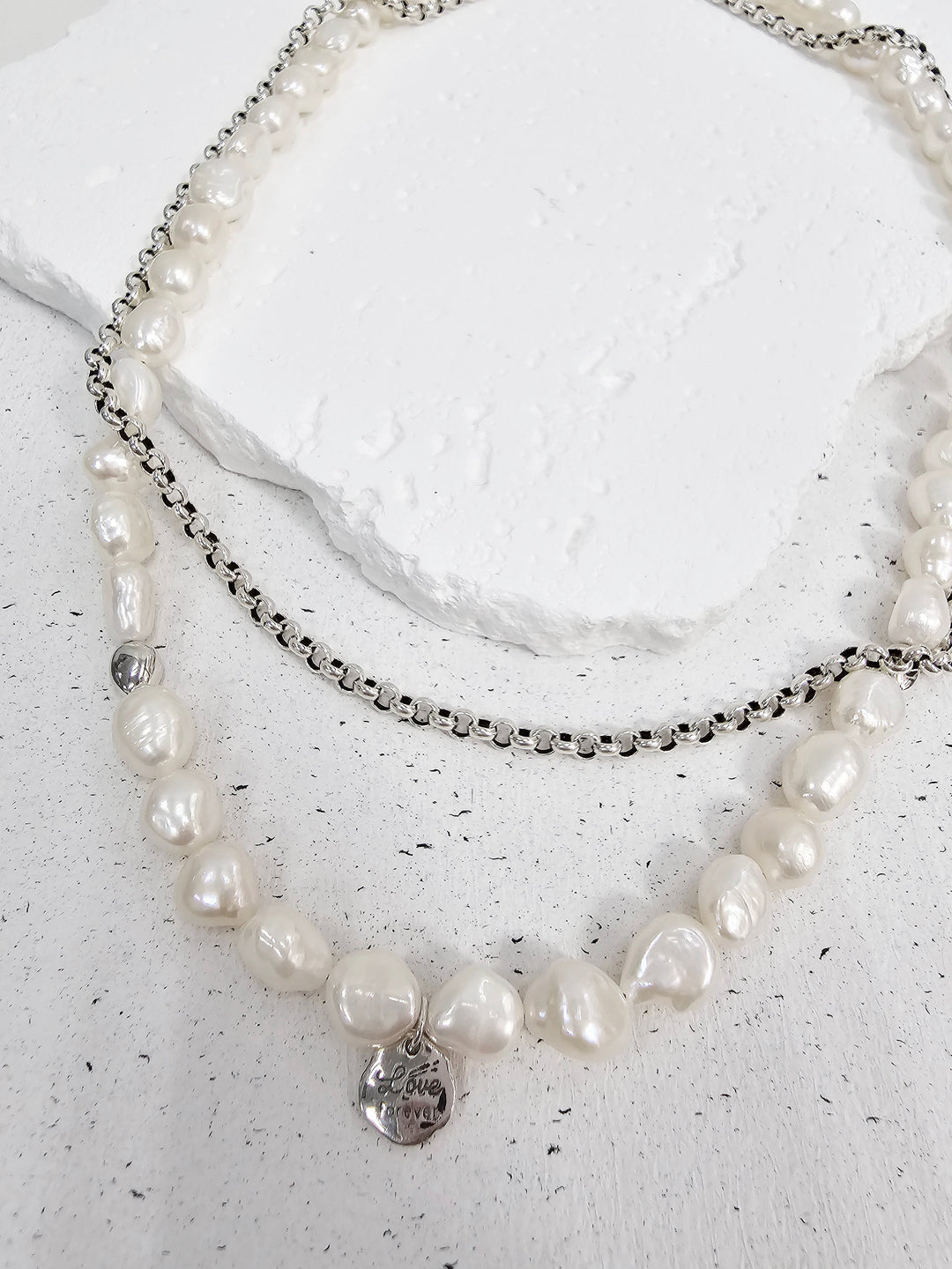 Freshwater Pearls With Sterling Silver Pendant Mens Necklace MEN08