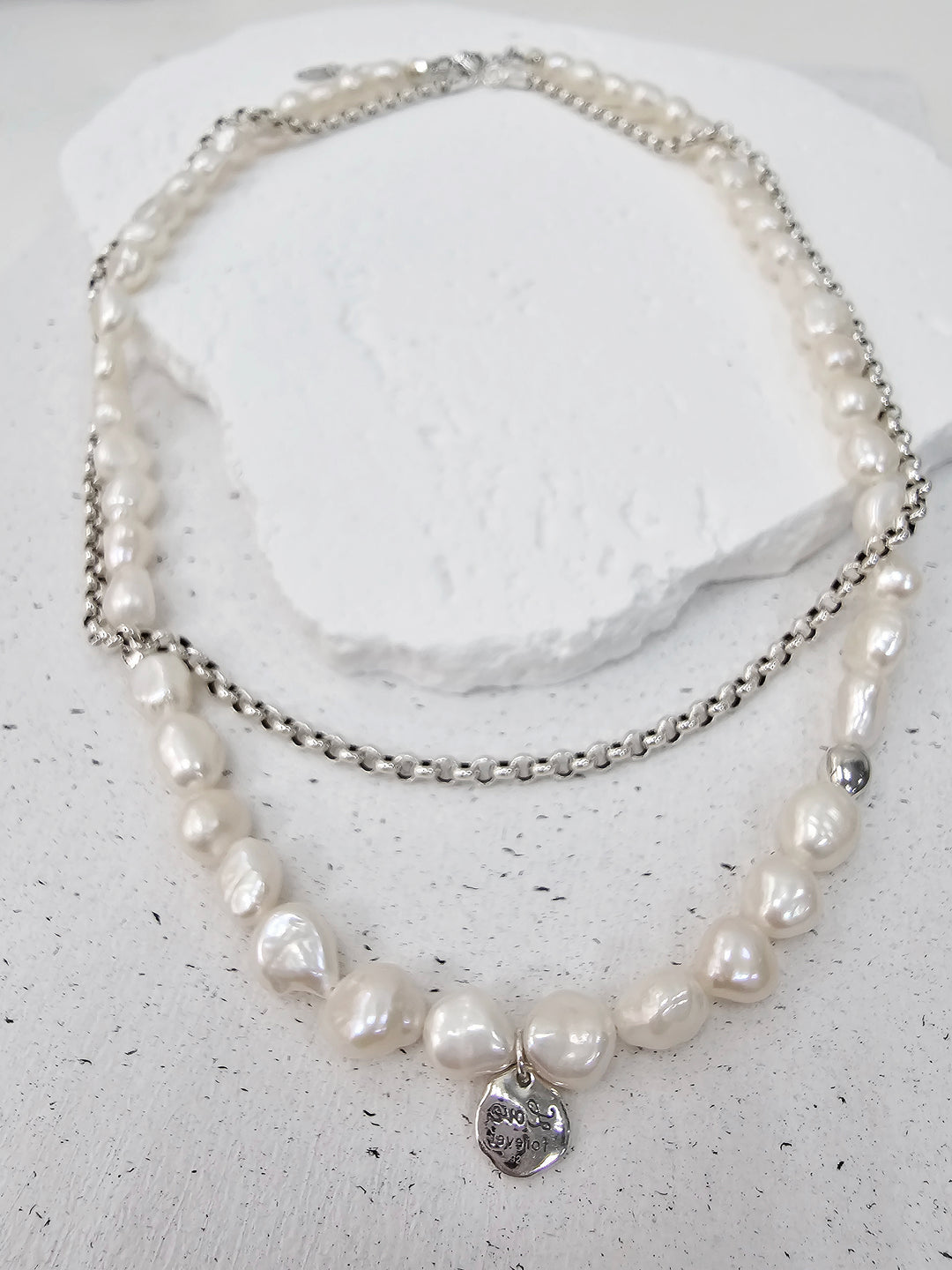 Freshwater Pearls With Sterling Silver Pendant Mens Necklace MEN08