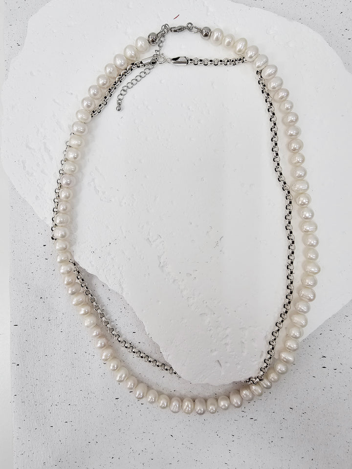 Timeless Freshwater Pearls Mens Necklace MEN09