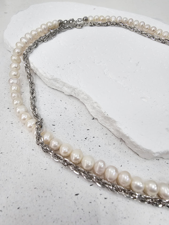 Timeless Freshwater Pearls Mens Necklace MEN09