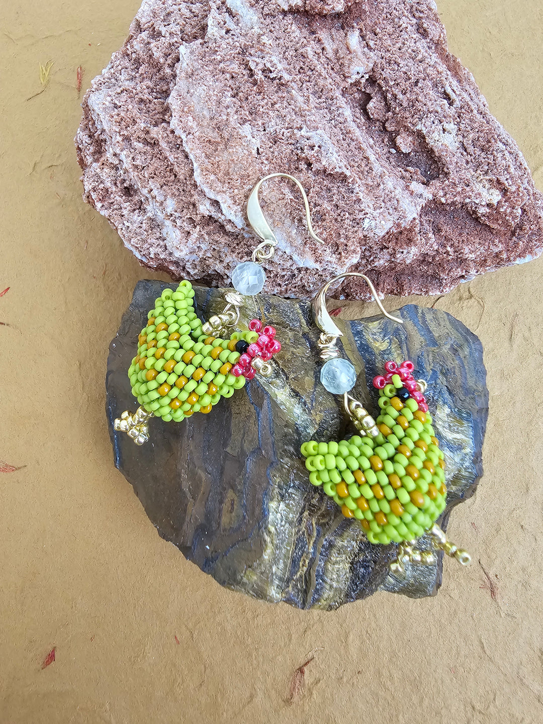 Playful Handcrafted Chicken Dangle Earrings QE009