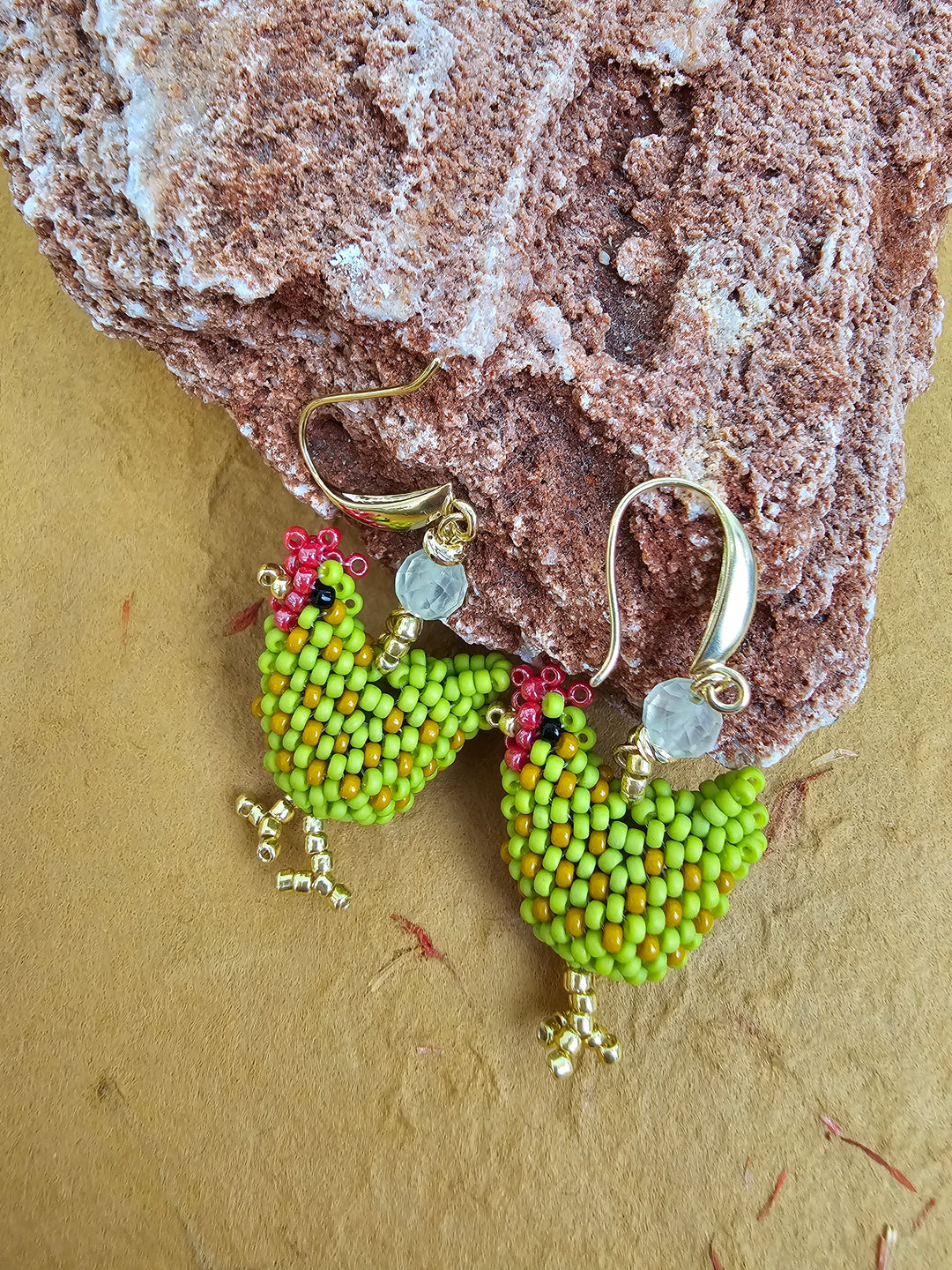 Playful Handcrafted Chicken Dangle Earrings QE009