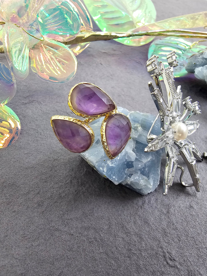 Amethyst Setting Adjustable Ring QR001