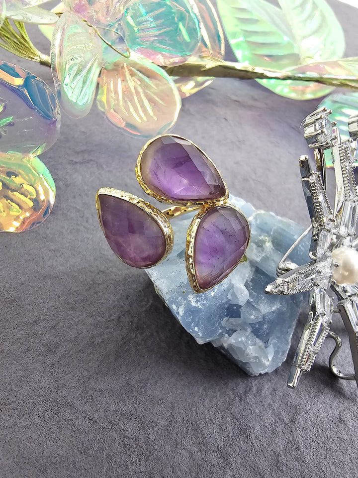 Amethyst Setting Adjustable Ring QR001