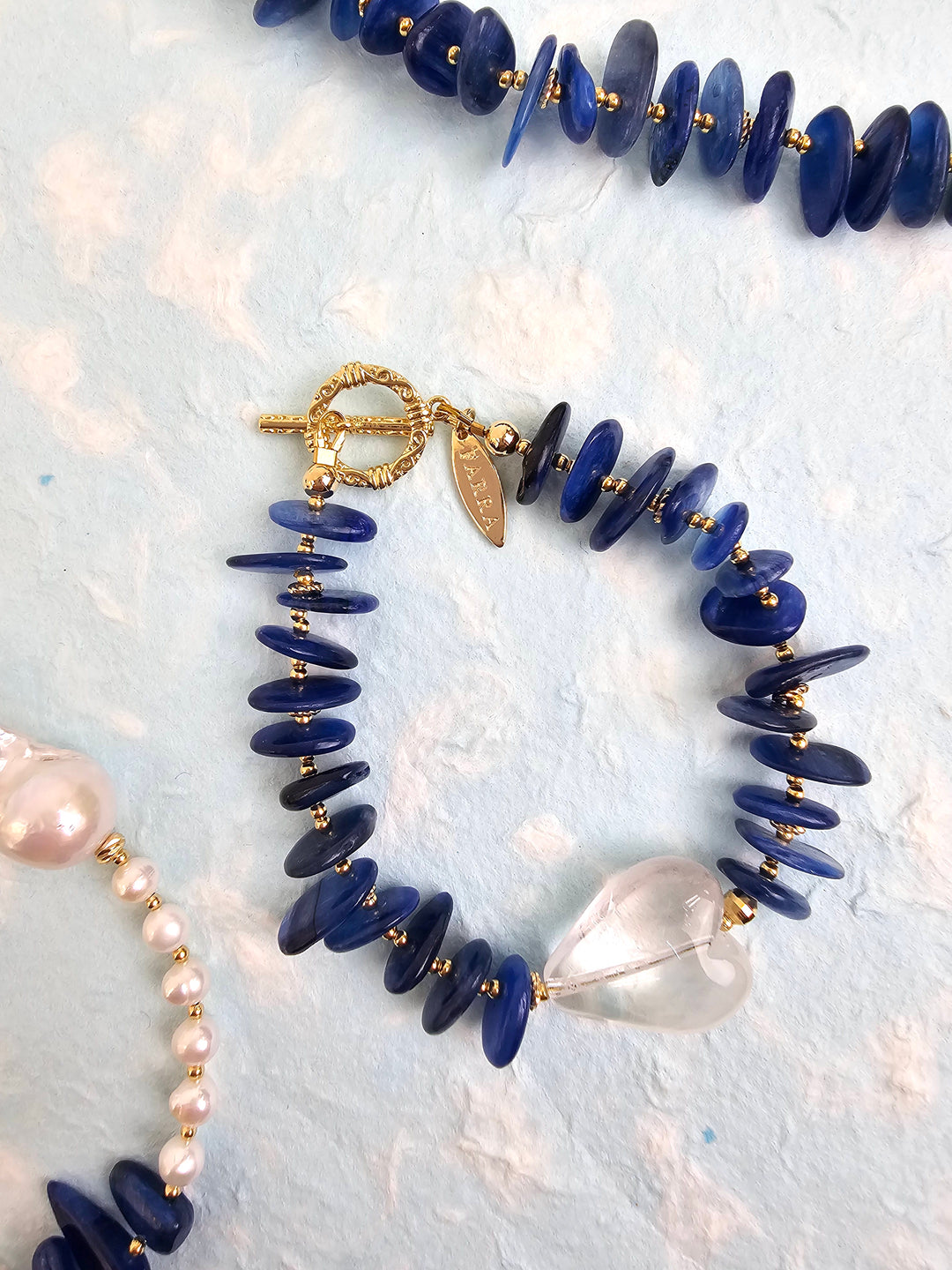 Lapis With Heart White Quartz Bracelet QB013