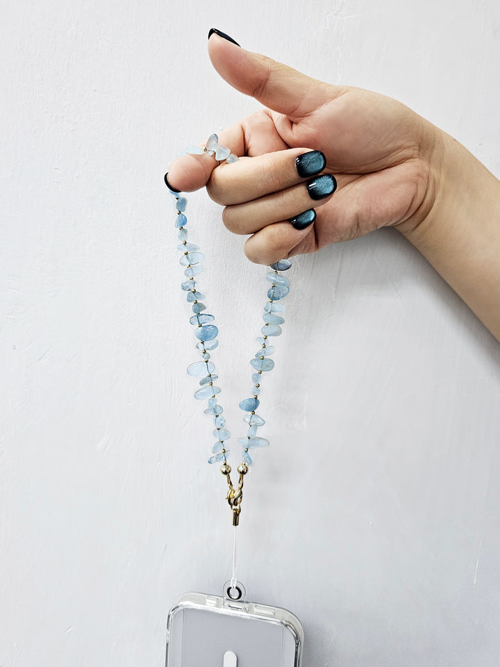 Natural Aquamarine Gemstone Phone Strap PC063