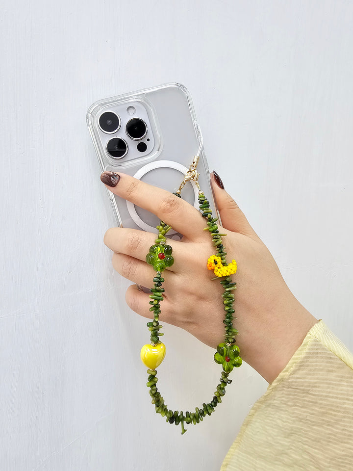 Green Coral Bamboo Coral With Yellow Dark Playful Phone Strap PC062
