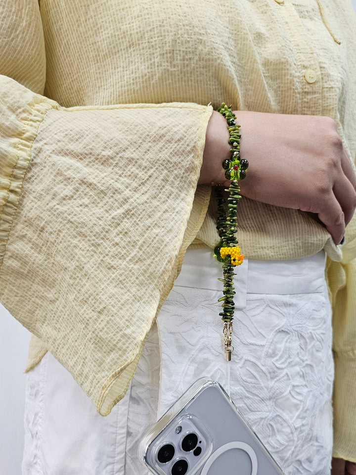 Green Coral Bamboo Coral With Yellow Dark Playful Phone Strap PC062