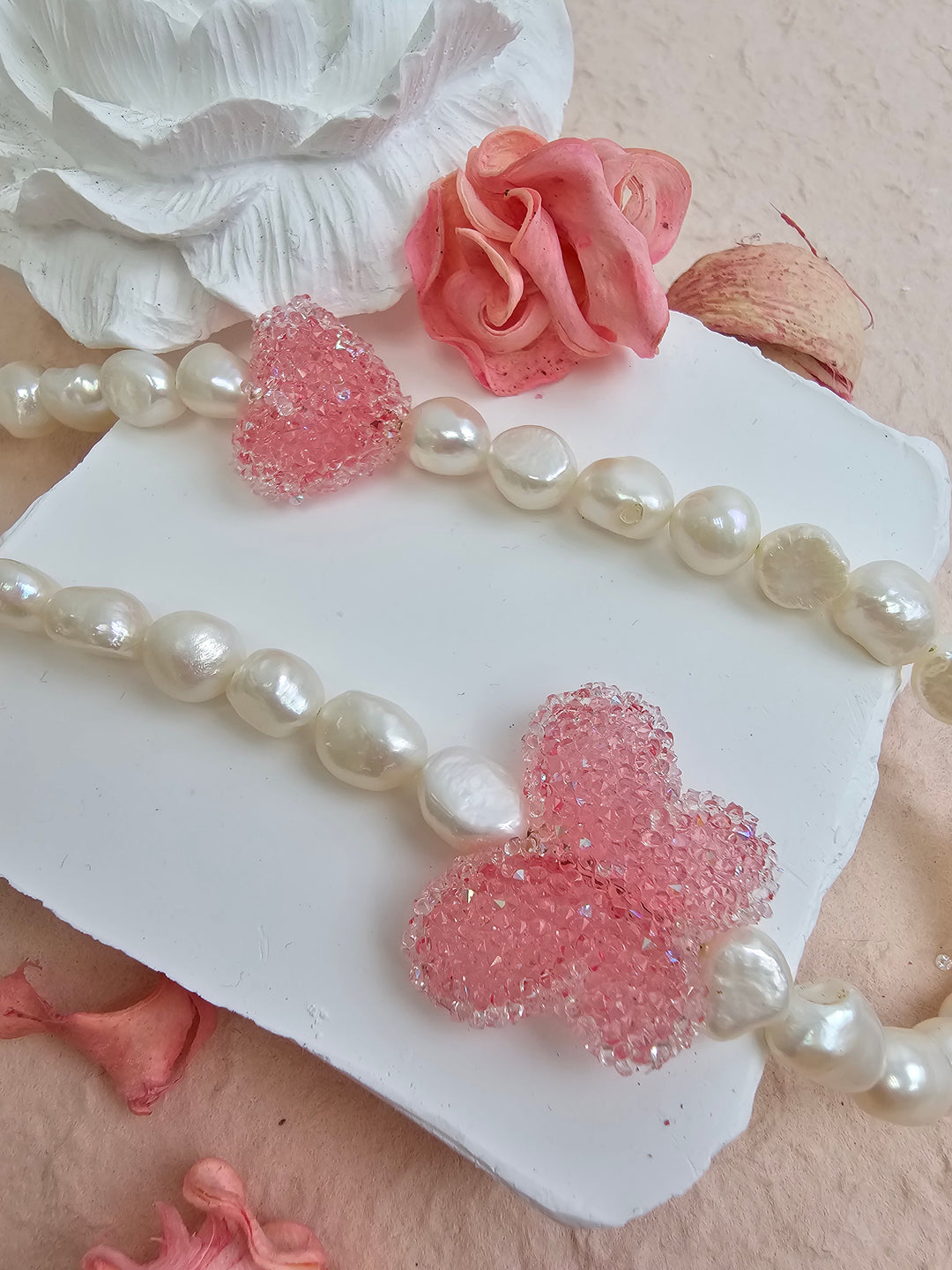 Freshwater Pearls With Candy Style Pink Butterfly Phone Strap PC050