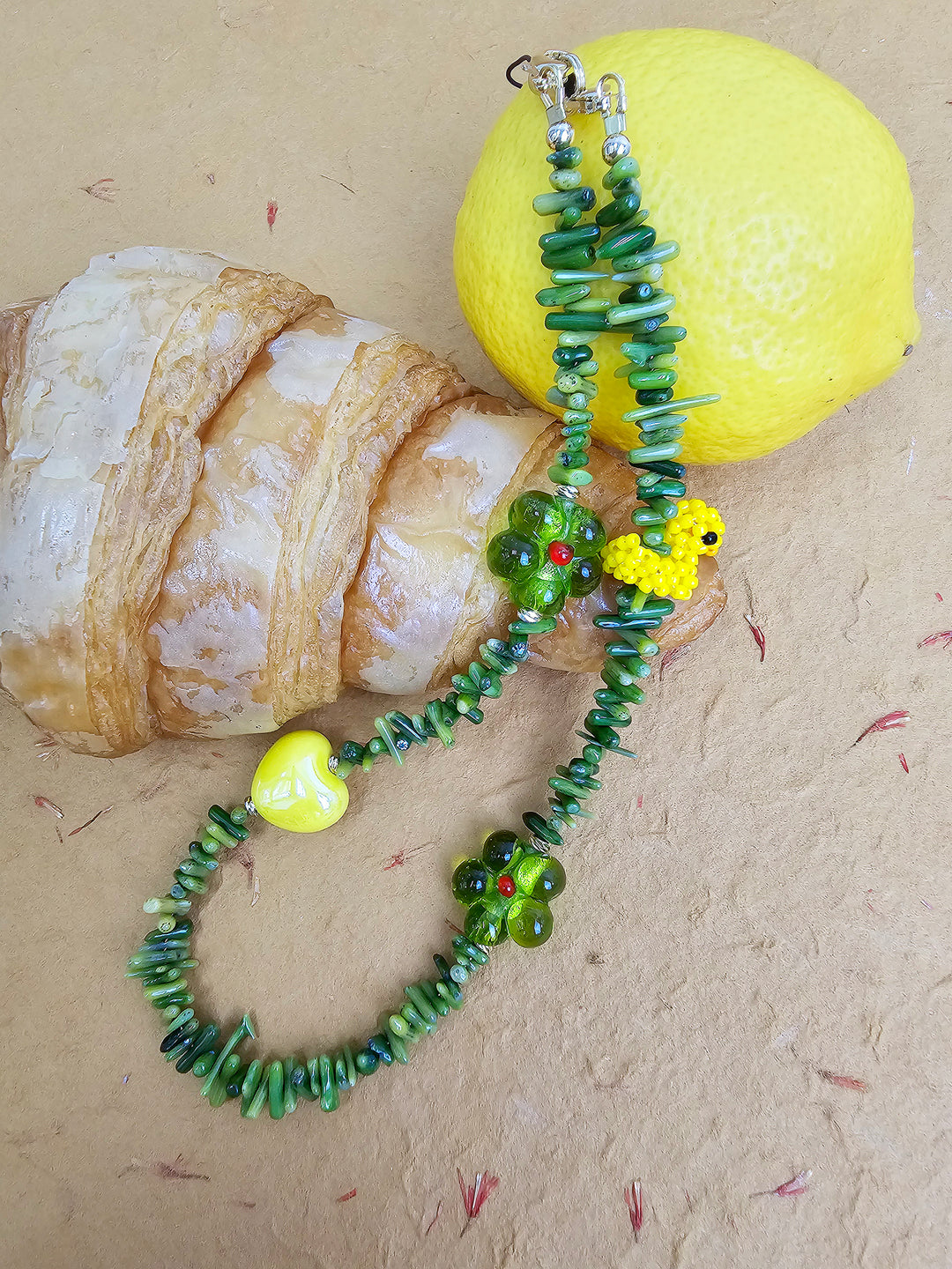 Green Coral Bamboo Coral With Yellow Dark Playful Phone Strap PC062