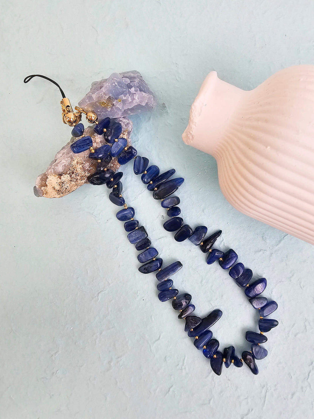 Tooth Shaped Kyanite Gemstone Phone Strap PC064
