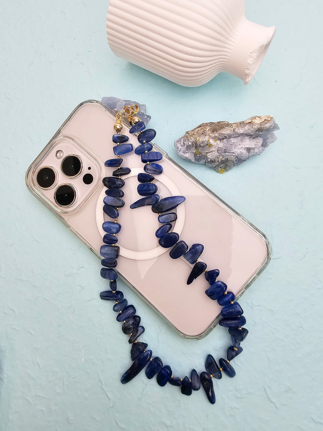 Tooth Shaped Kyanite Gemstone Phone Strap PC064