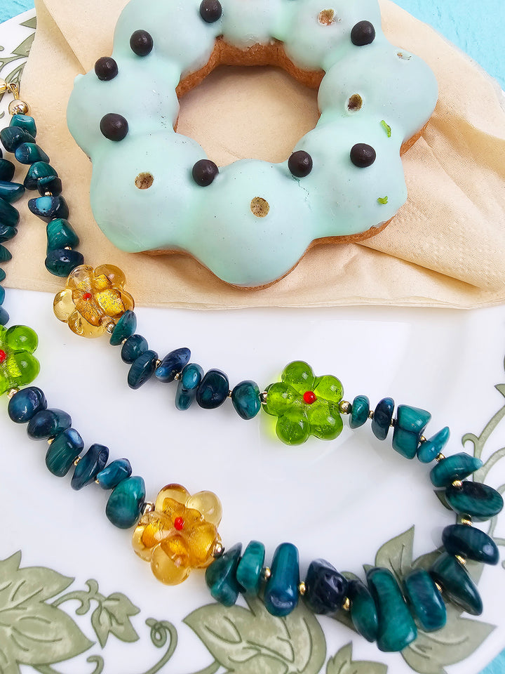 Green Bamboo Coral With Flowers Artistic Phone Strap PC067