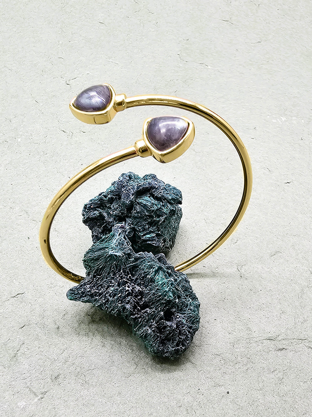 Black Obsidian Stone Minimalist Bangle QB017