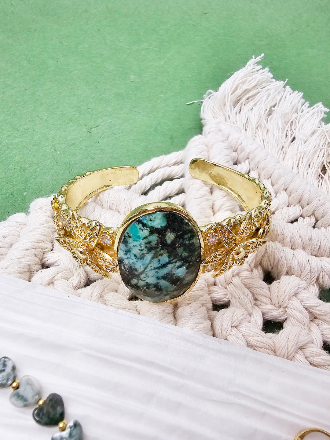 African Turquoise Stone Bangle QB006