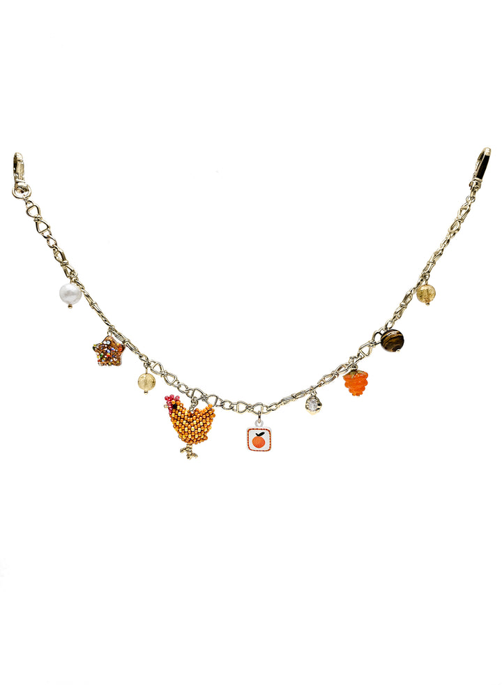 Playful Chicken And Fruits Bag Charm BC004
