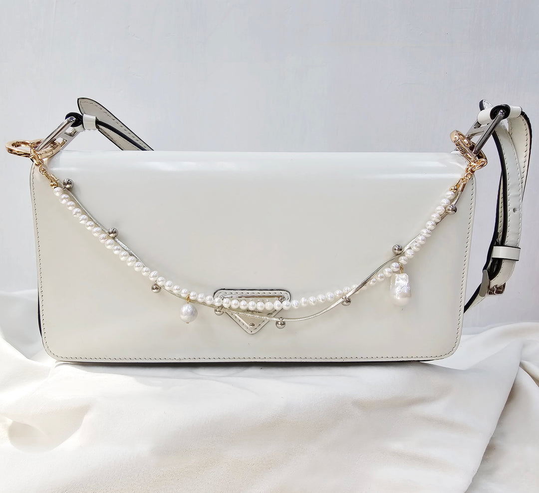 Freshwater Pearl With Baroque Pearls Bag Charm BC013