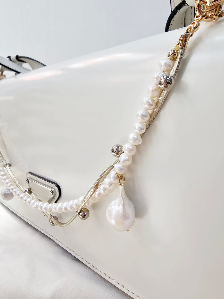 Freshwater Pearl With Baroque Pearls Bag Charm BC013