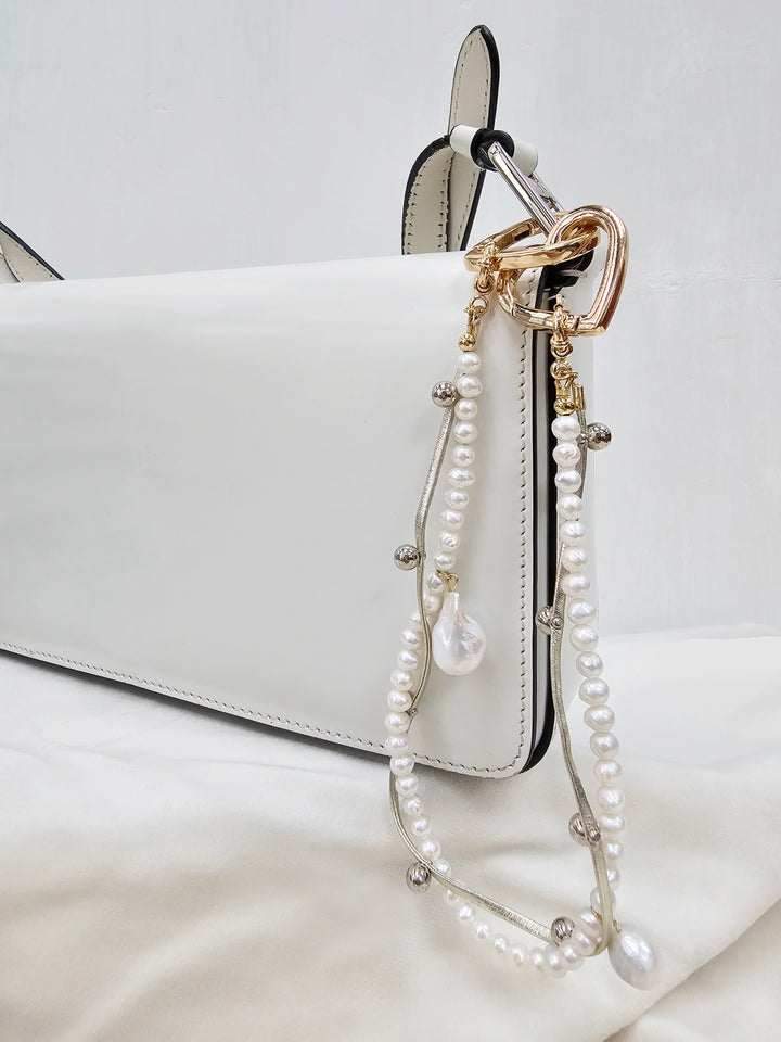 Freshwater Pearl With Baroque Pearls Bag Charm BC013