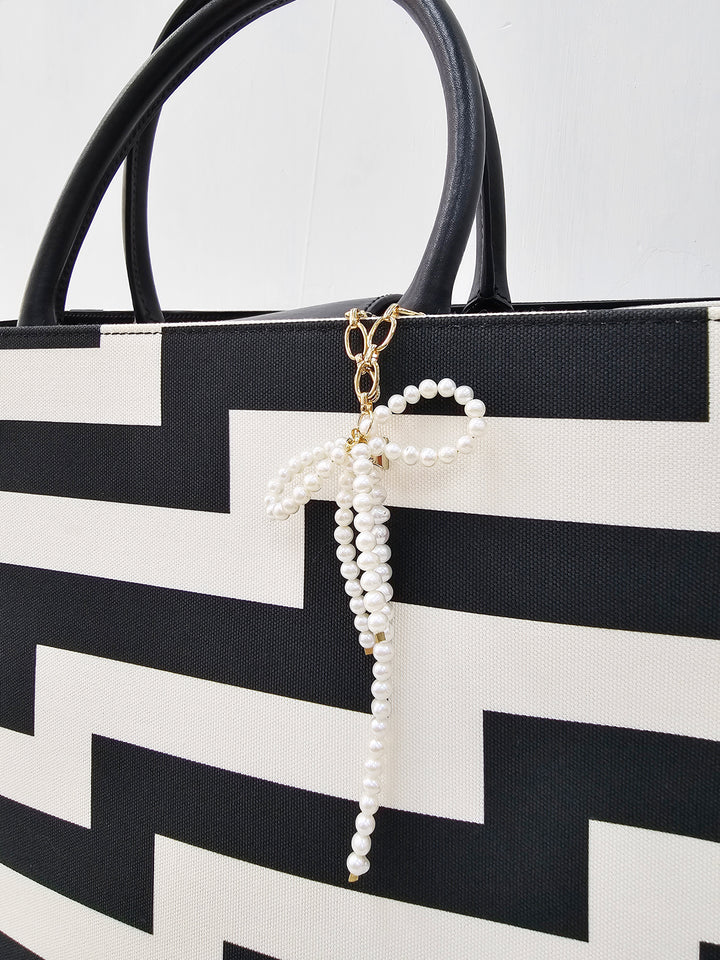 Bowknot Freshwater Pearls Bag Charm BC016