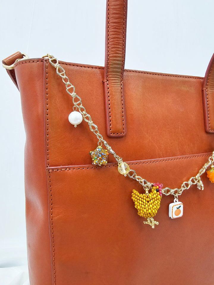 Playful Chicken And Fruits Bag Charm BC004