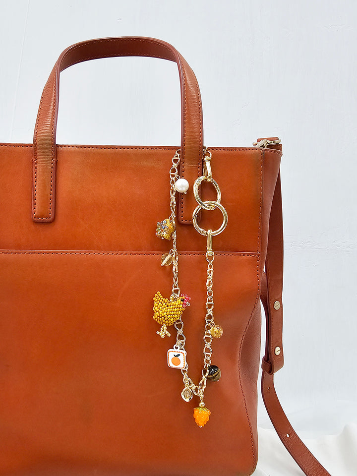 Playful Chicken And Fruits Bag Charm BC004