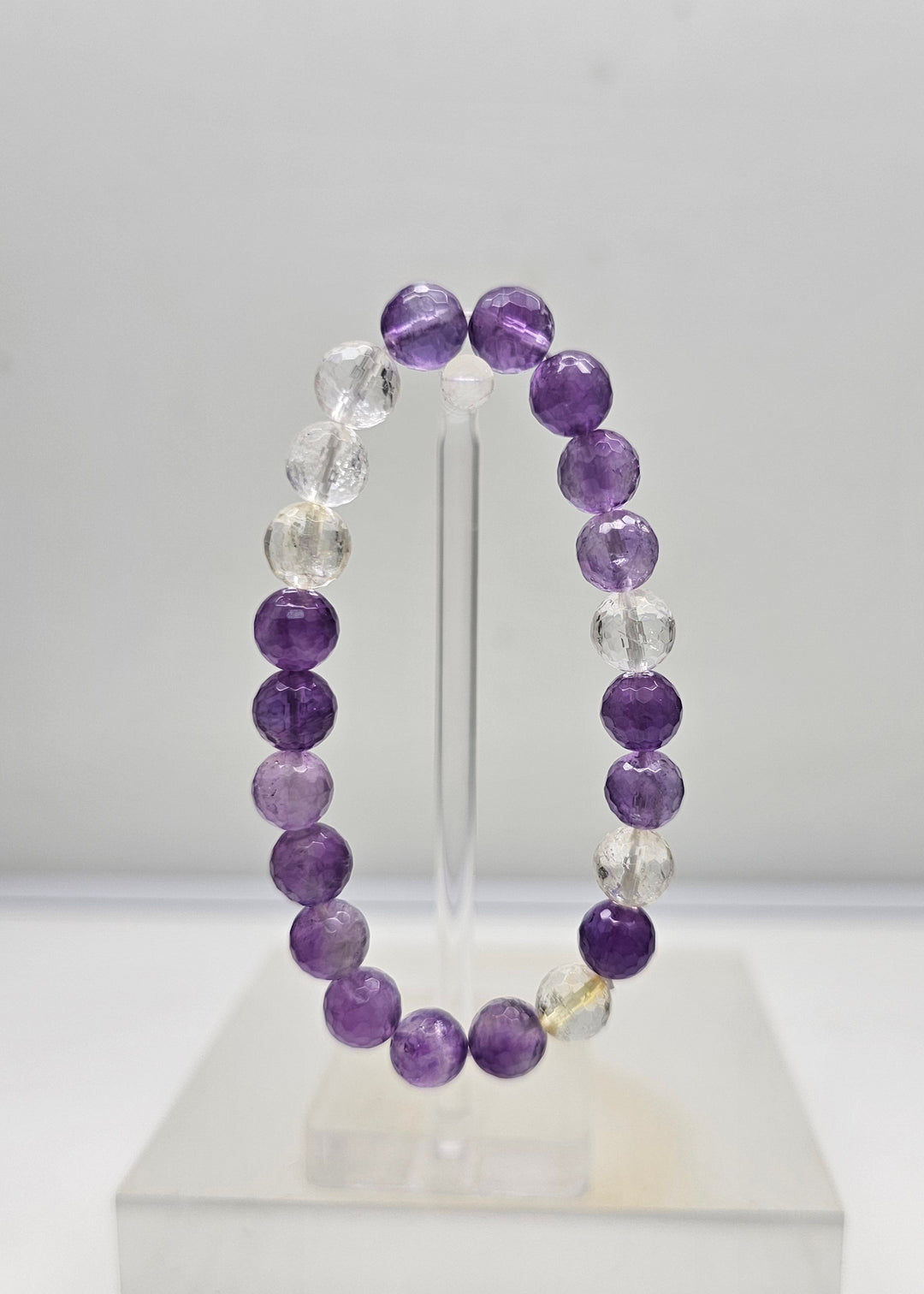 Amethyst With White Quartz Flexible Bracelet QB012