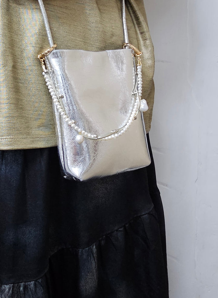 Freshwater Pearl With Baroque Pearls Bag Charm BC013