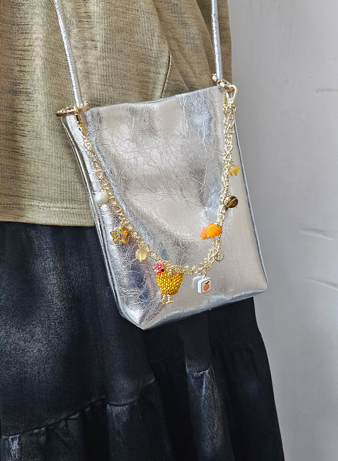 Playful Chicken And Fruits Bag Charm BC004