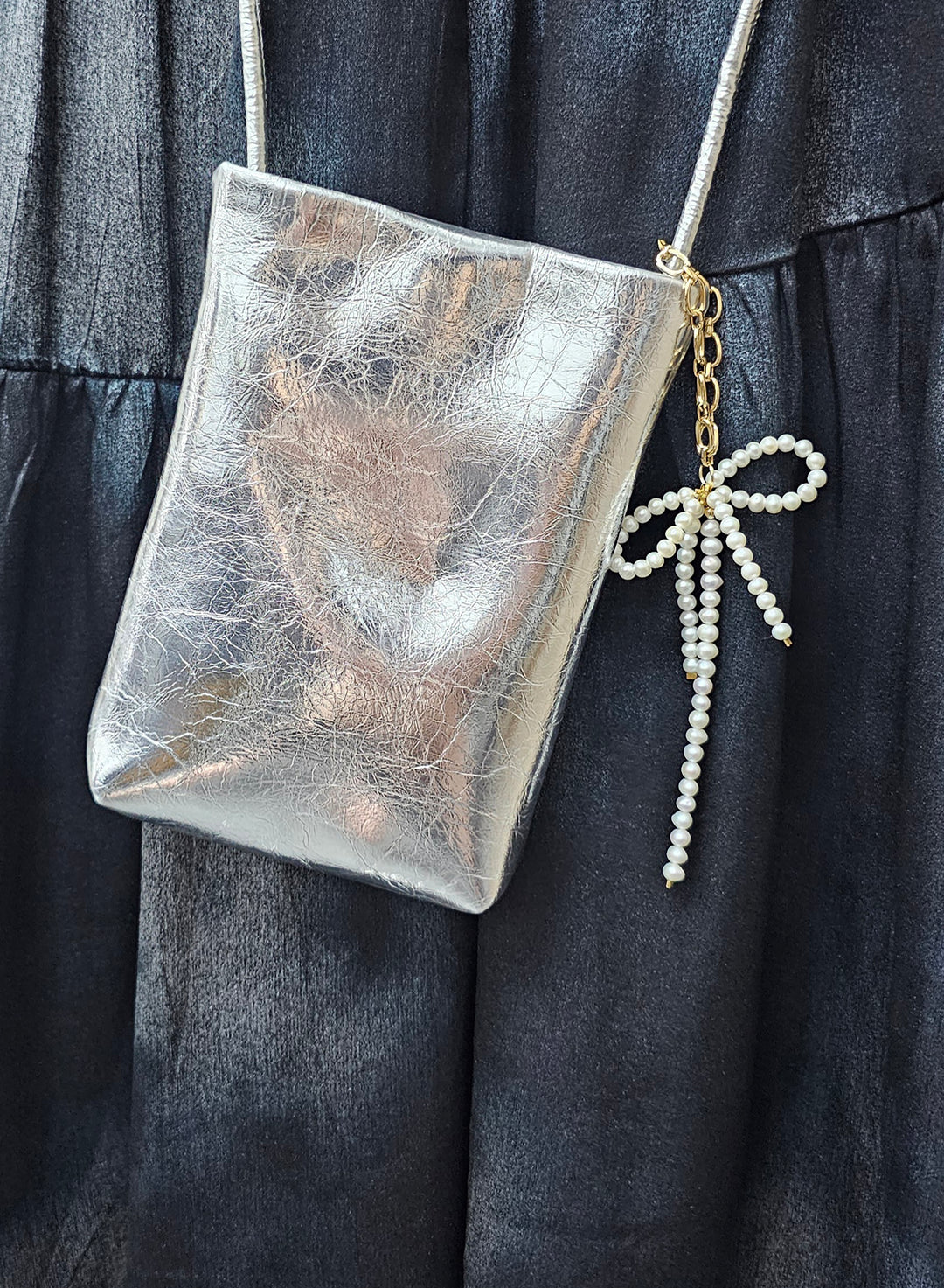 Bowknot Freshwater Pearls Bag Charm BC016