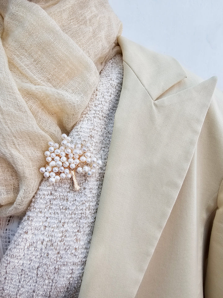 Handcrafted Freshwater Pearls Tree Brooch LP007