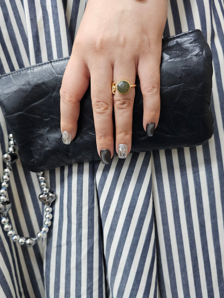 Labradorite Stone Open Ring QR007