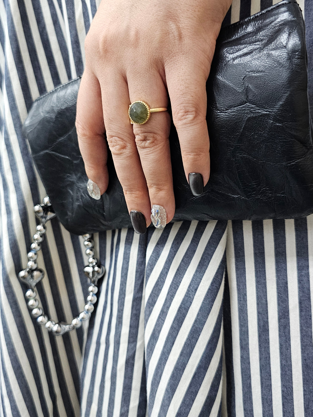 Labradorite Stone Open Ring QR007