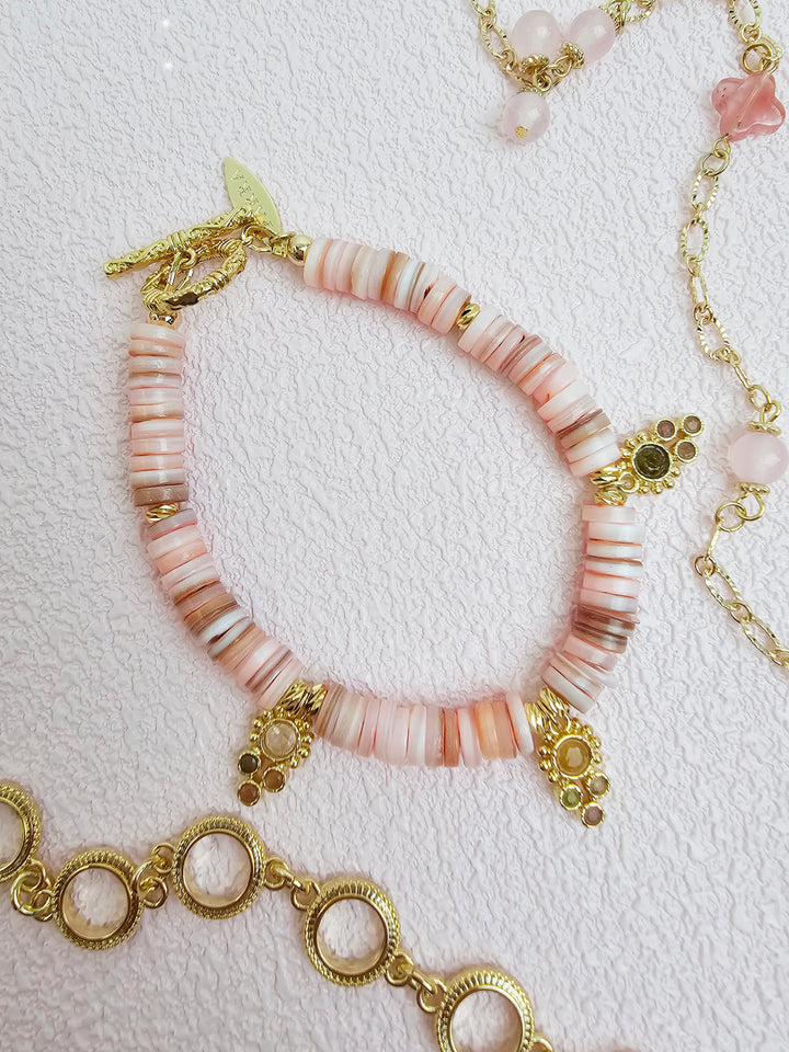 Bohemian Pink Shell Bracelet RB010
