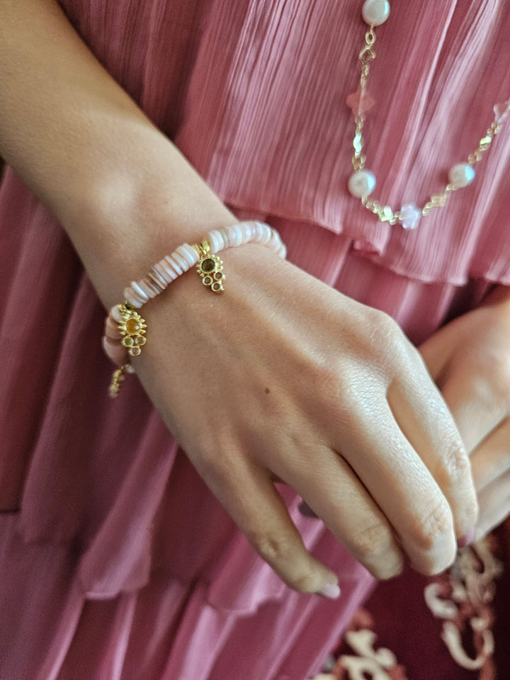 Bohemian Pink Shell Bracelet RB010