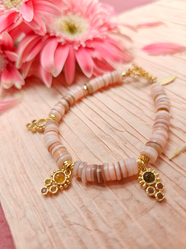 Bohemian Pink Shell Bracelet RB010