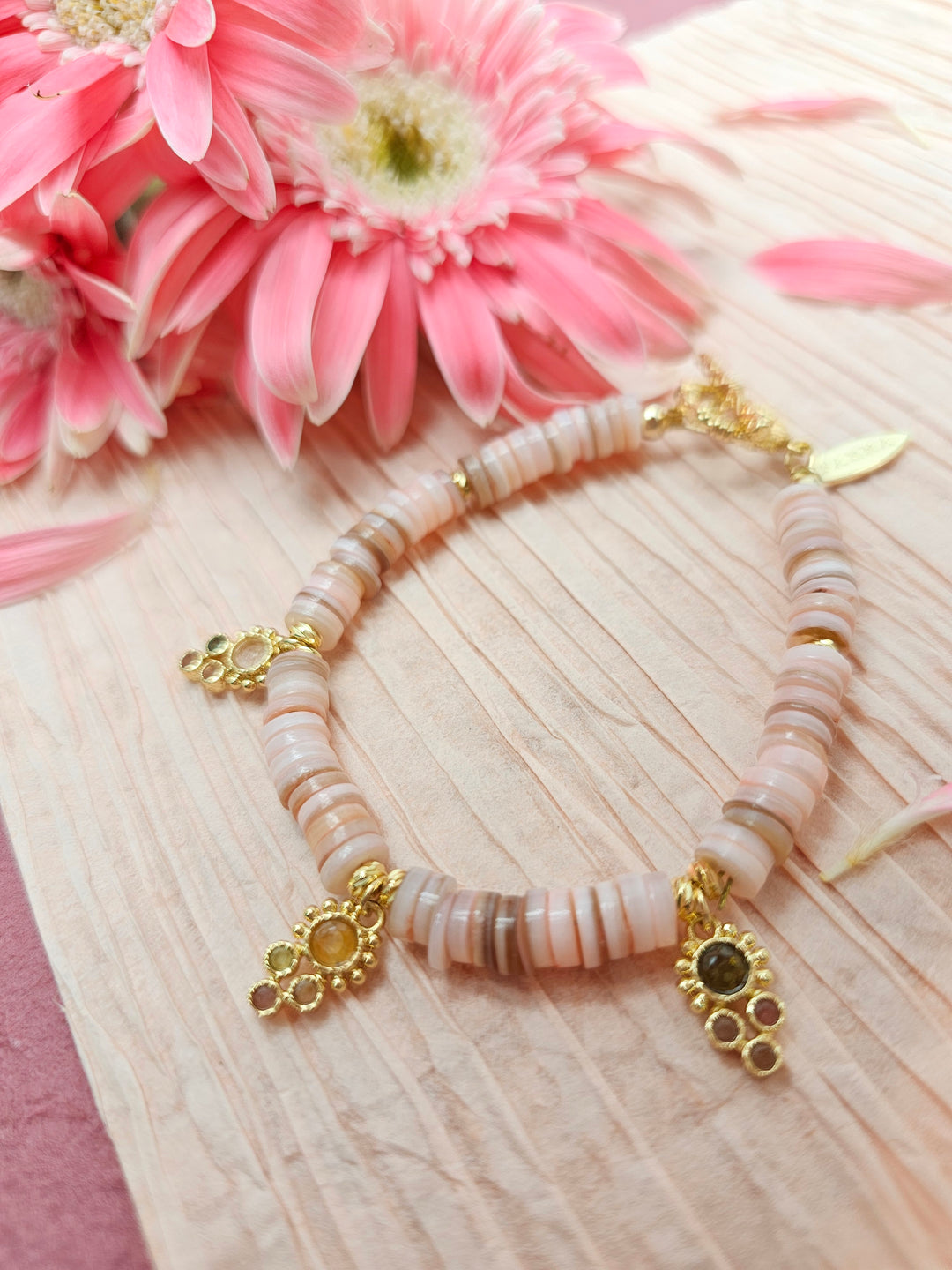 Bohemian Pink Shell Bracelet RB010