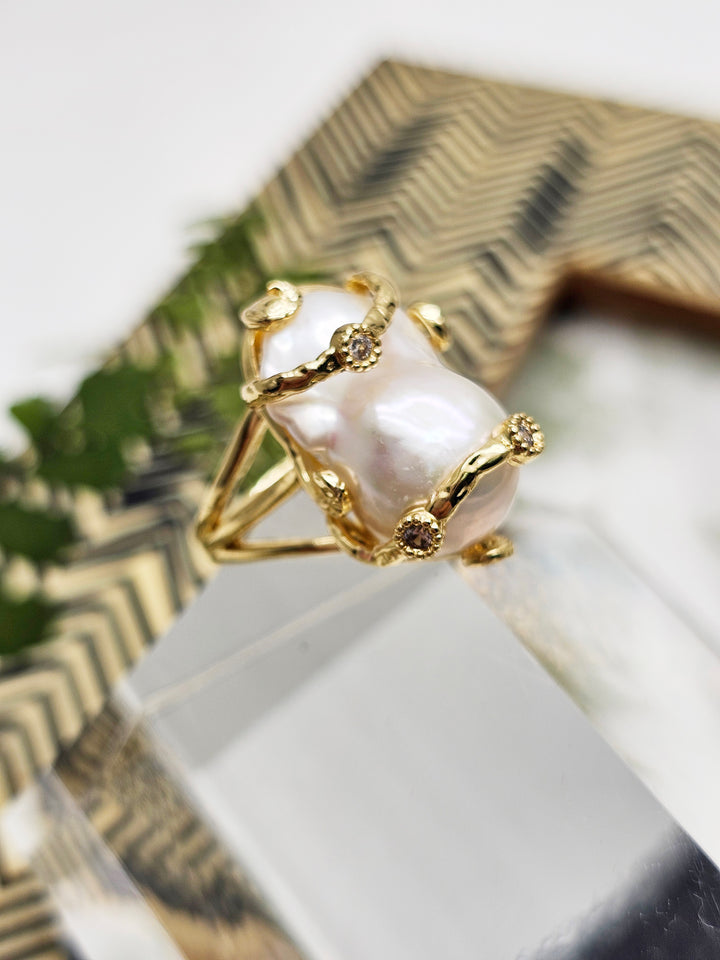 Baroque Pearl Adjustable Ring RP005