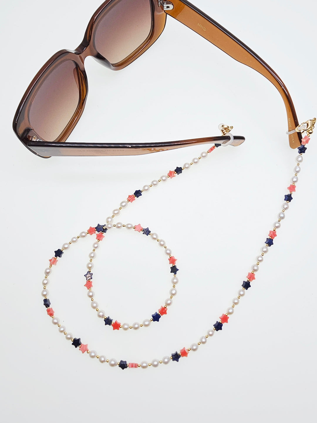 Star Shaped Gemstone With Freshwater Pearls Eye Glasses Chain EC013