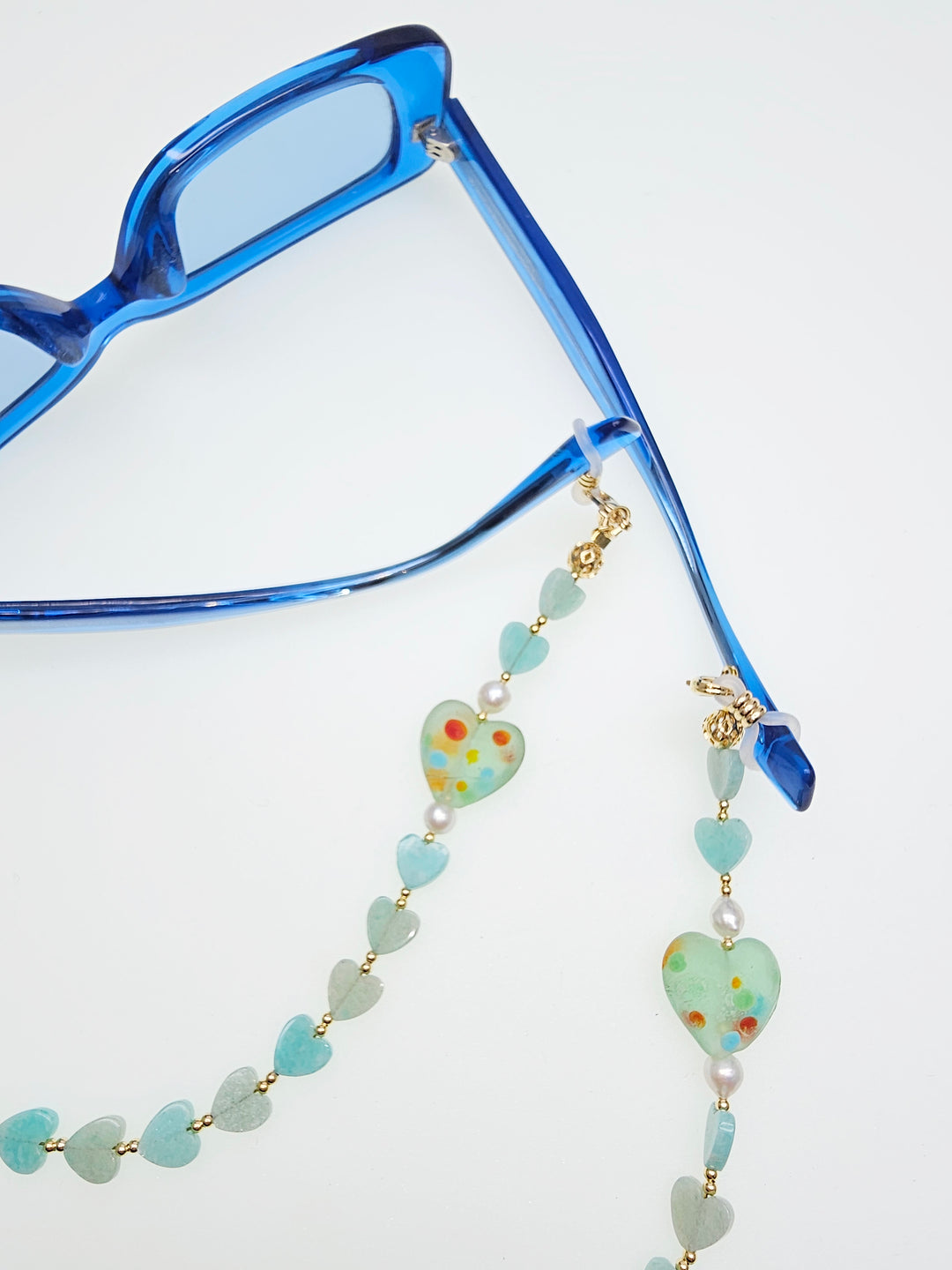 Heart Shaped Amazonite Eye Glasses Chain EC016