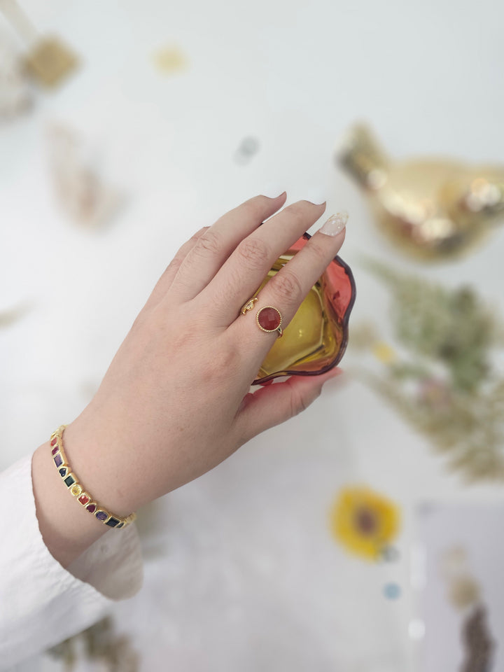 Rainbow Colorful Zircon Bangle Bracelet RB007