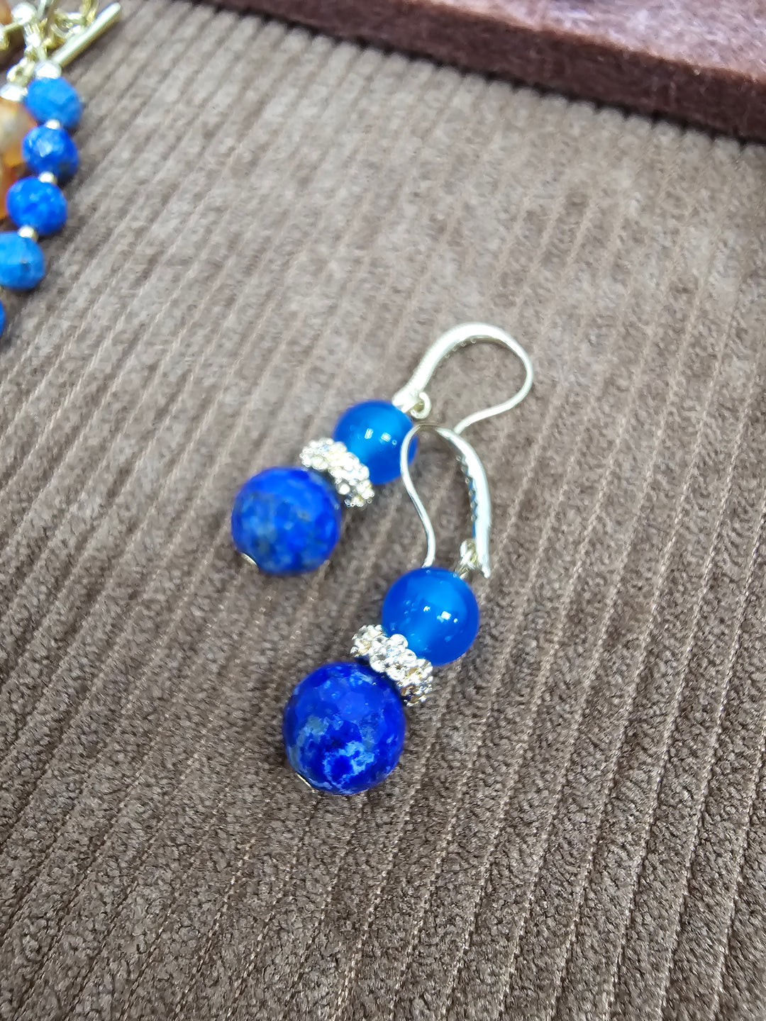 Blue Lapis And Agate Earrings SE014